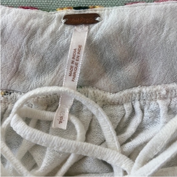 Free People Ivory Combo Embroidered Detail Beach Date Strappy Tank Top - Picture 6 of 13